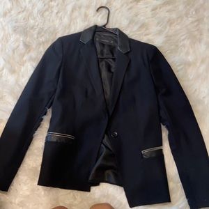 Zara Faux Leather with zipper detailing Blazer